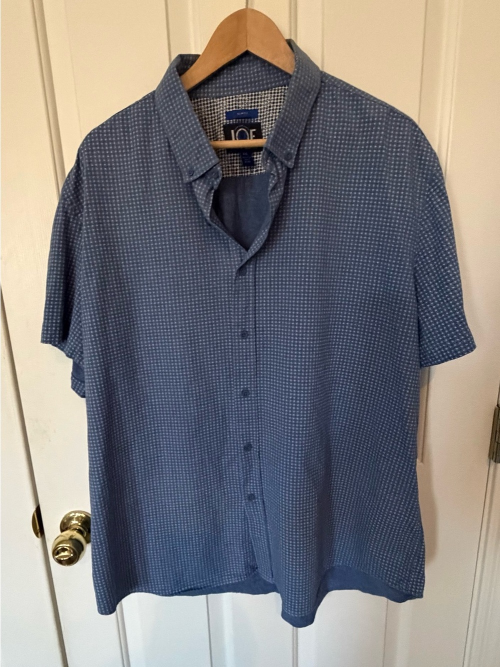 Joseph Abboud Men's Blue Short-Sleeve Button-Down Shirt